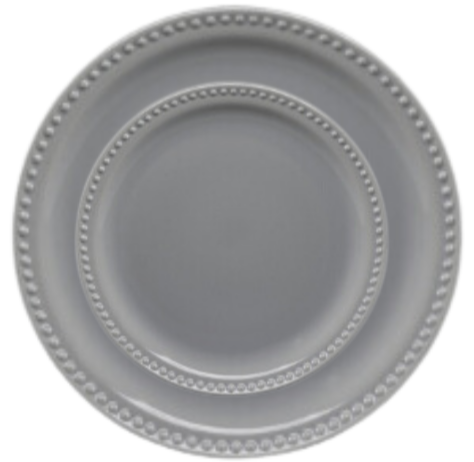 Vajilla Puntos Gris