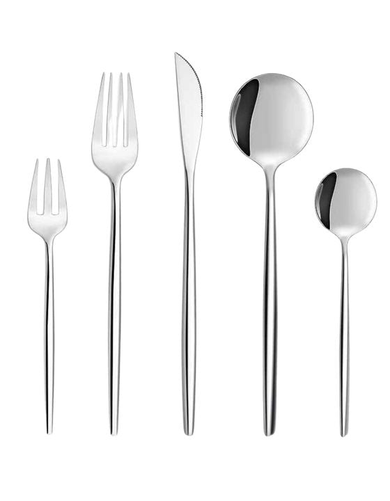 Juego Plata Matte 5 piezas