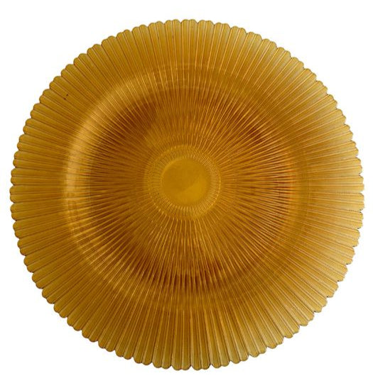 Bajo Plato Cristal Ambar