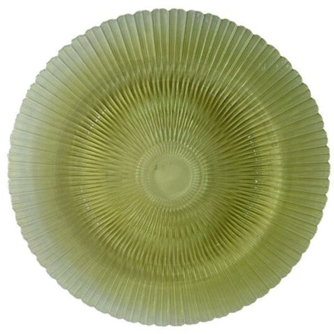 Bajo Plato Cristal Olivo
