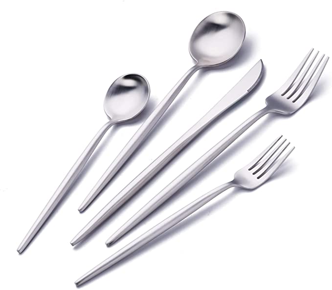 Juego Plata Matte 5 piezas