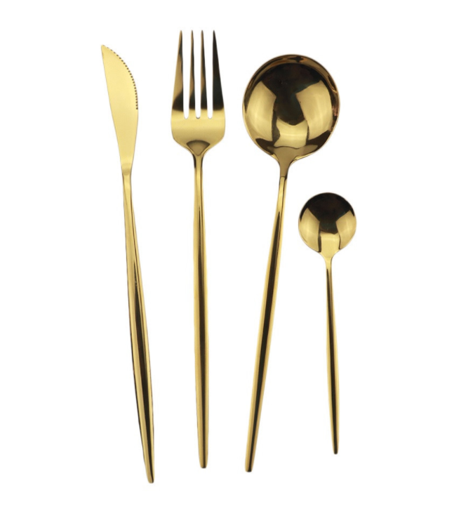 Juego Dorado Matte 4 Piezas