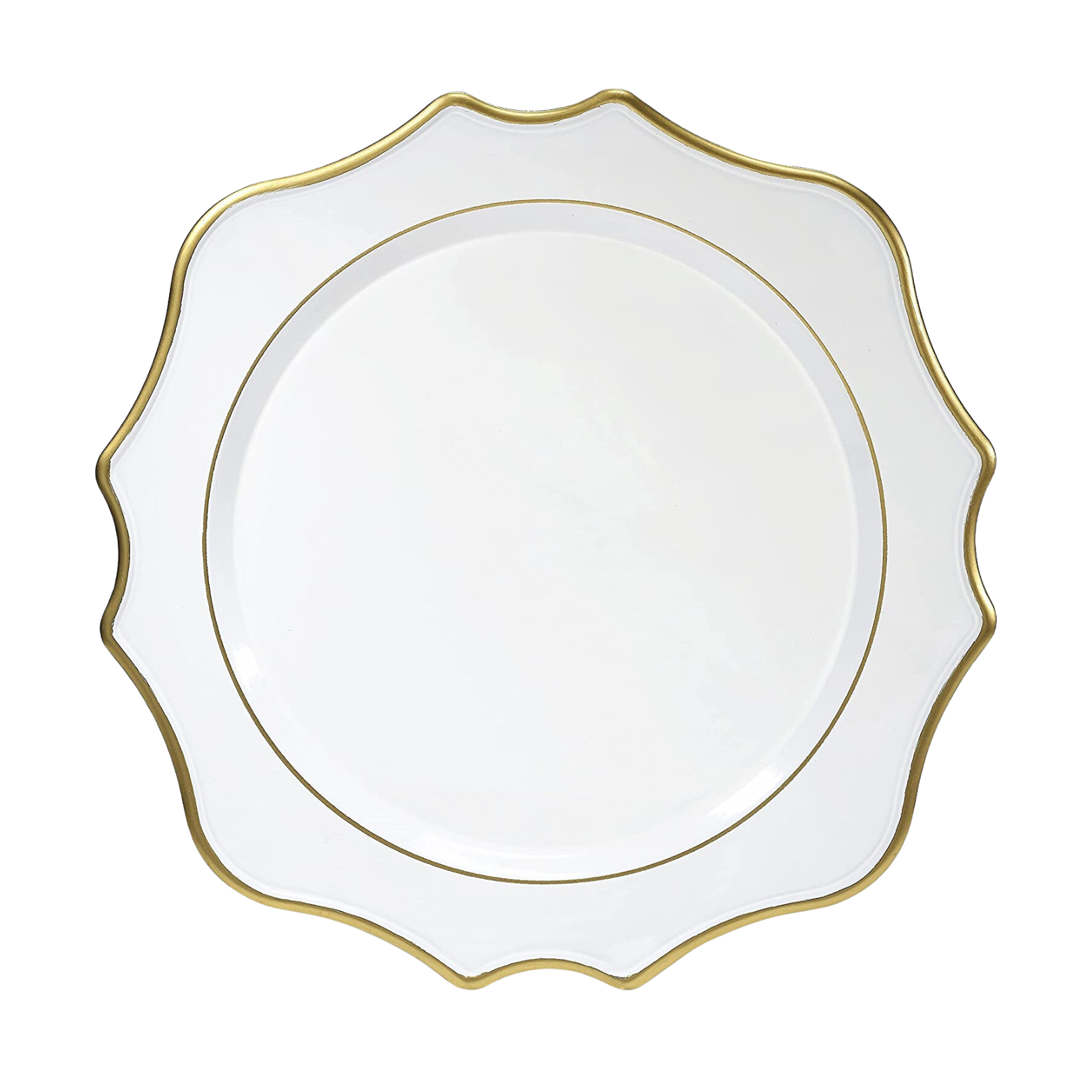Bajo Plato Filo Dorado Blanco