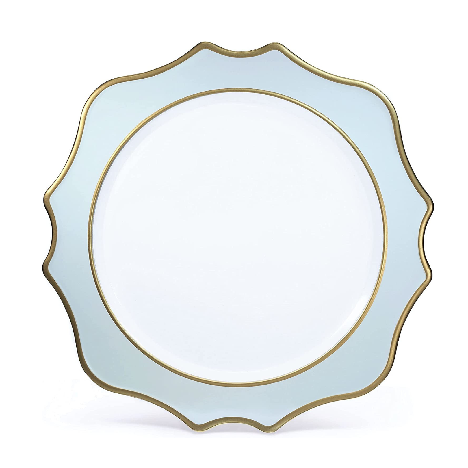Bajo Plato Filo Dorado Azul