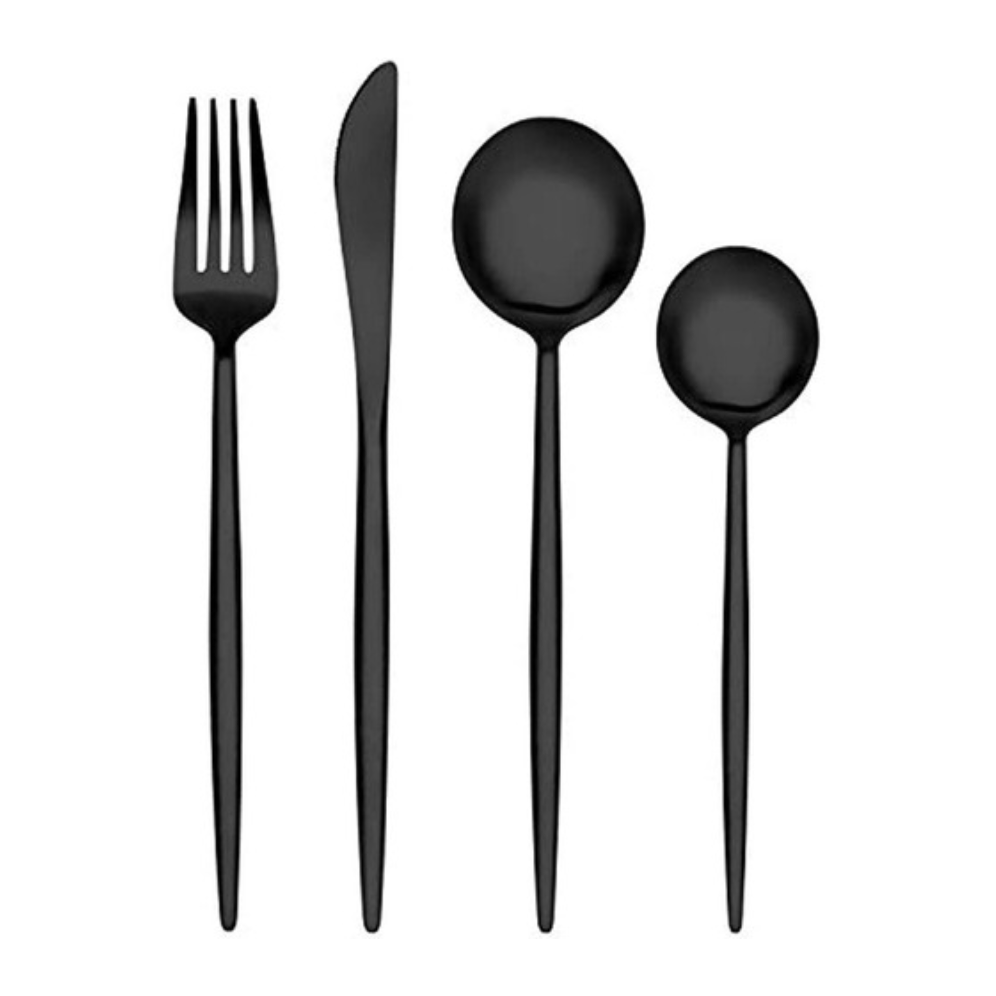 Juego Negro Matte 4 Piezas