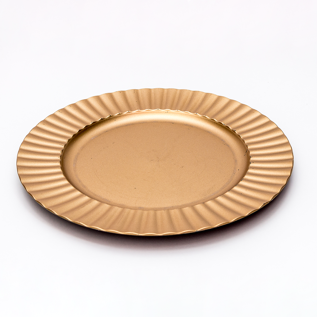 Plato Base Dorado Ondas