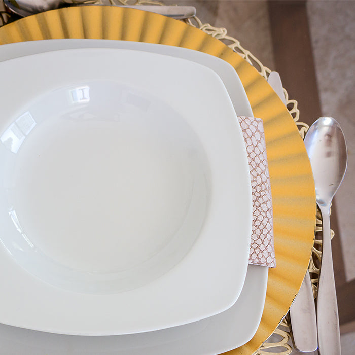 Plato Base Dorado Ondas