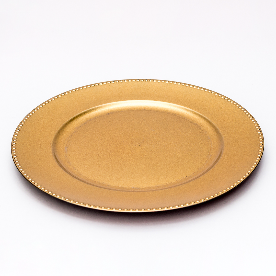 Plato Base Dorado Puntos