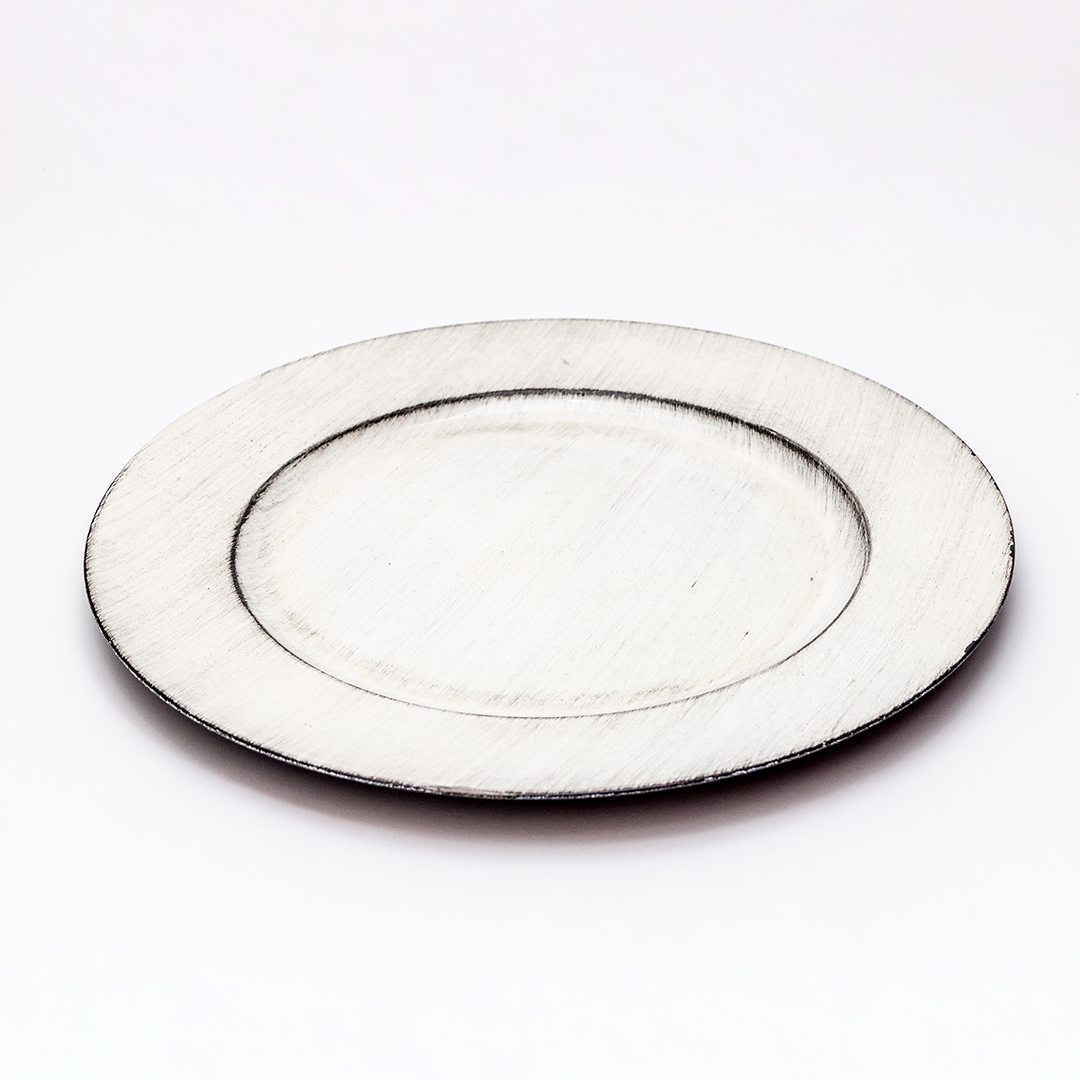 Plato Base Rayas Gris