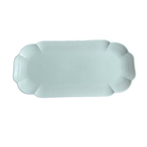Platón de Cerámica Blanca Ondas